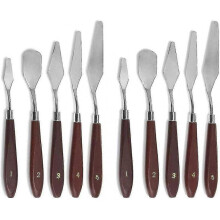 2 Set 5pcs Palette Knives Scraper Paint Mixer Stainless Steel Spatula Palette Tw