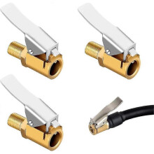 3 Pieces Brass Inflation Nozzle, Air Pump Clip, Inflation Valve Fitting, Car Tire Valve Adapter, for Car Or Truck Tire, Thread Type, 7.5mm