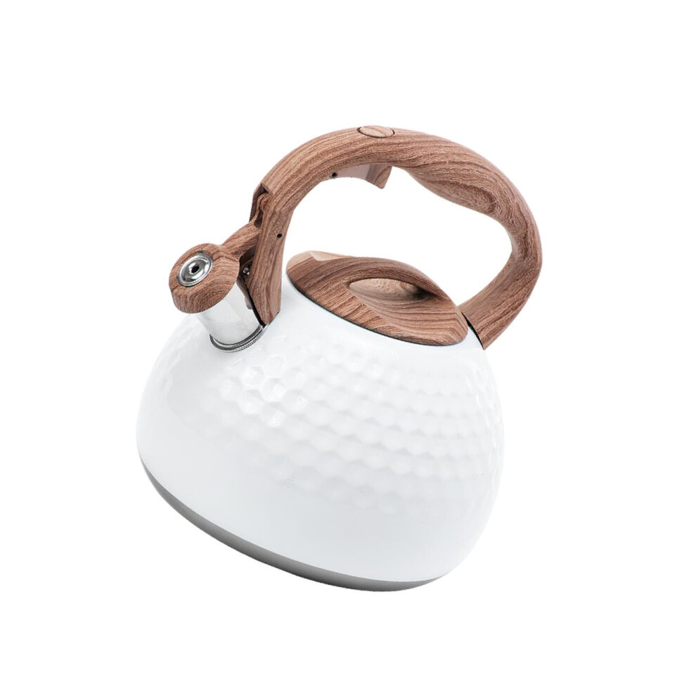 Stainless Steel Whistling Kettle White Tea Pot with Wooden Handle 2.8L-image-OPC-PK9MNRR-NEW