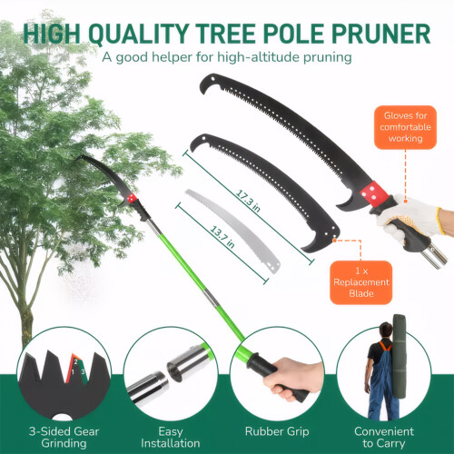 Efficient And Safe 26ft Manual Pole Saw For Tree Pruning Lightweight 1