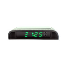 Solar Powered Car Clock Vehicle Digital Display Thermometer Automotive