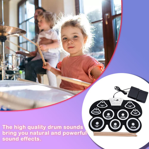 USB Electric Drum Roll-up Percussion Parts Accessories Drums Pads Set 2