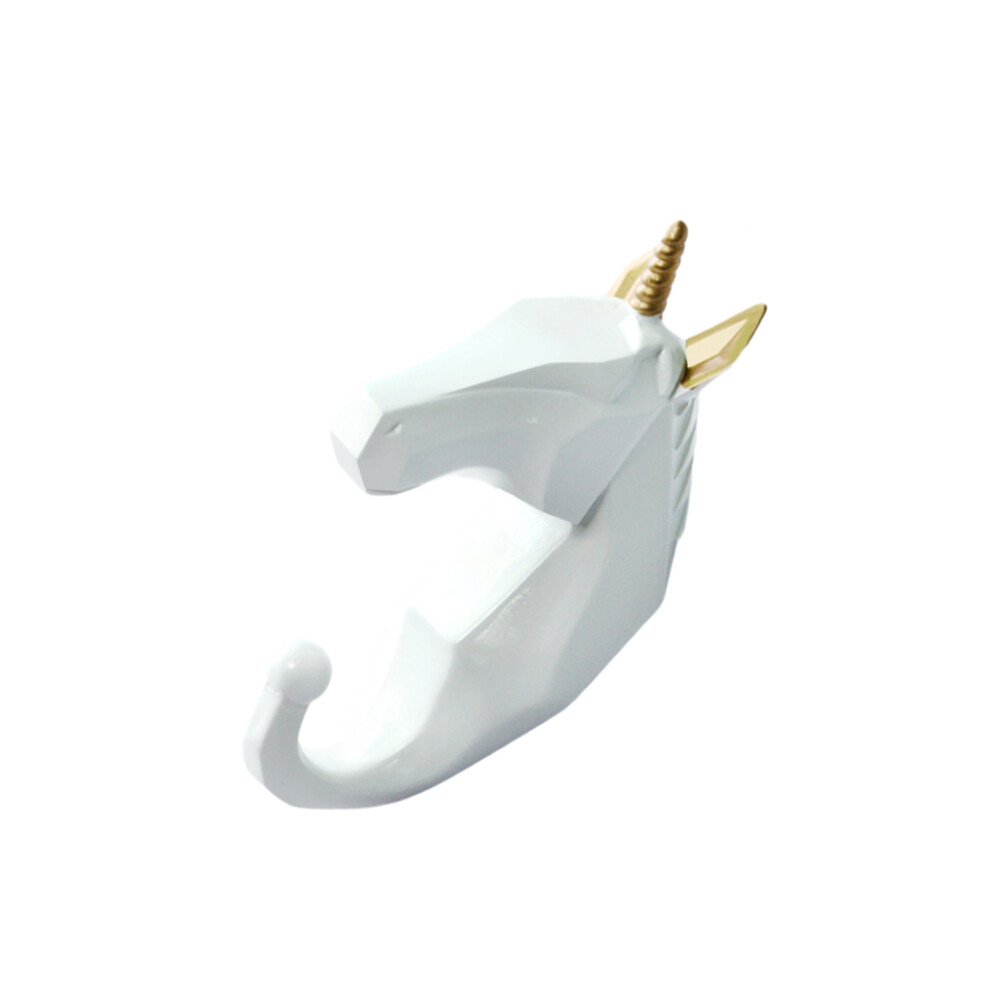 (White gold horse) Animal Head Coat Hook Resin Elephant Head For Unique Decorative Touch-image-OPC-PK9MVV6-NEW