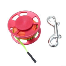 Diving Essential Aluminium Alloy Finger Spool Reel 100m High Performance Dive Gear Red Color