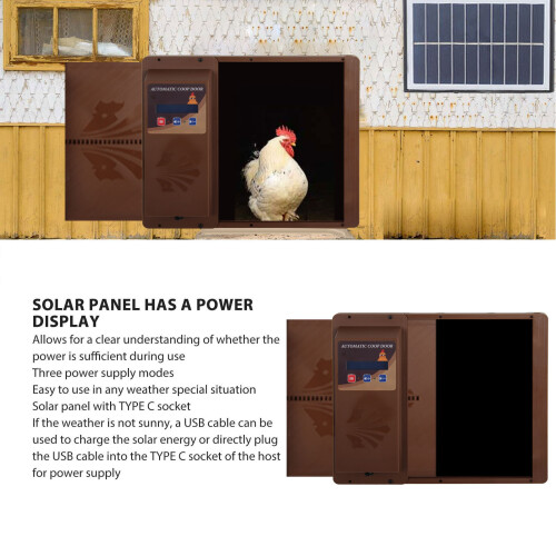 USB Solar Powered Automatic Chicken Coop Door 1