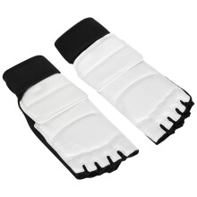 2 Stück Taekwondo Fußschutz Boxen Knöchelstütze EVA+PU Schwarz & Weiß S