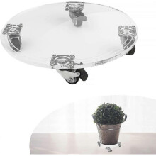 Wheeled Pot Stands, Diameter 26 X 4.5, Acrylic Plant Trolley, Plant Holder On Wheels, Plant Pot Trolley for Garden, Indoor And Outdoor, Load 30kg