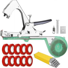 Plant Binding Tool, Plant Binding Machine Tapener Tool with 10 Rolls Of Tape And 10000 Staples, Hand Binding Machine for Climbing Plants, Tomatoes, Gr