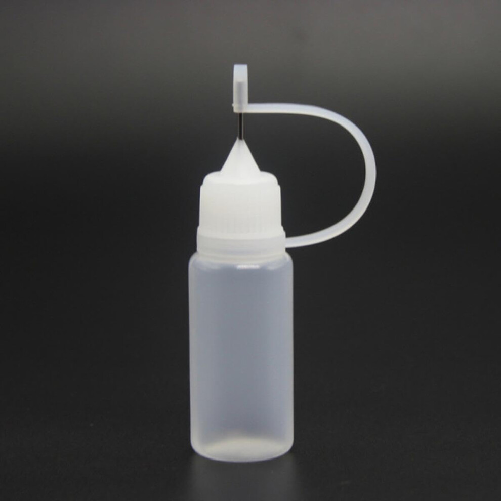 White 10Ml Squeezable Needle Bottle For Eye Liquid Dropper, Refillable Applicator, Plastic Vial, 2022 Model
