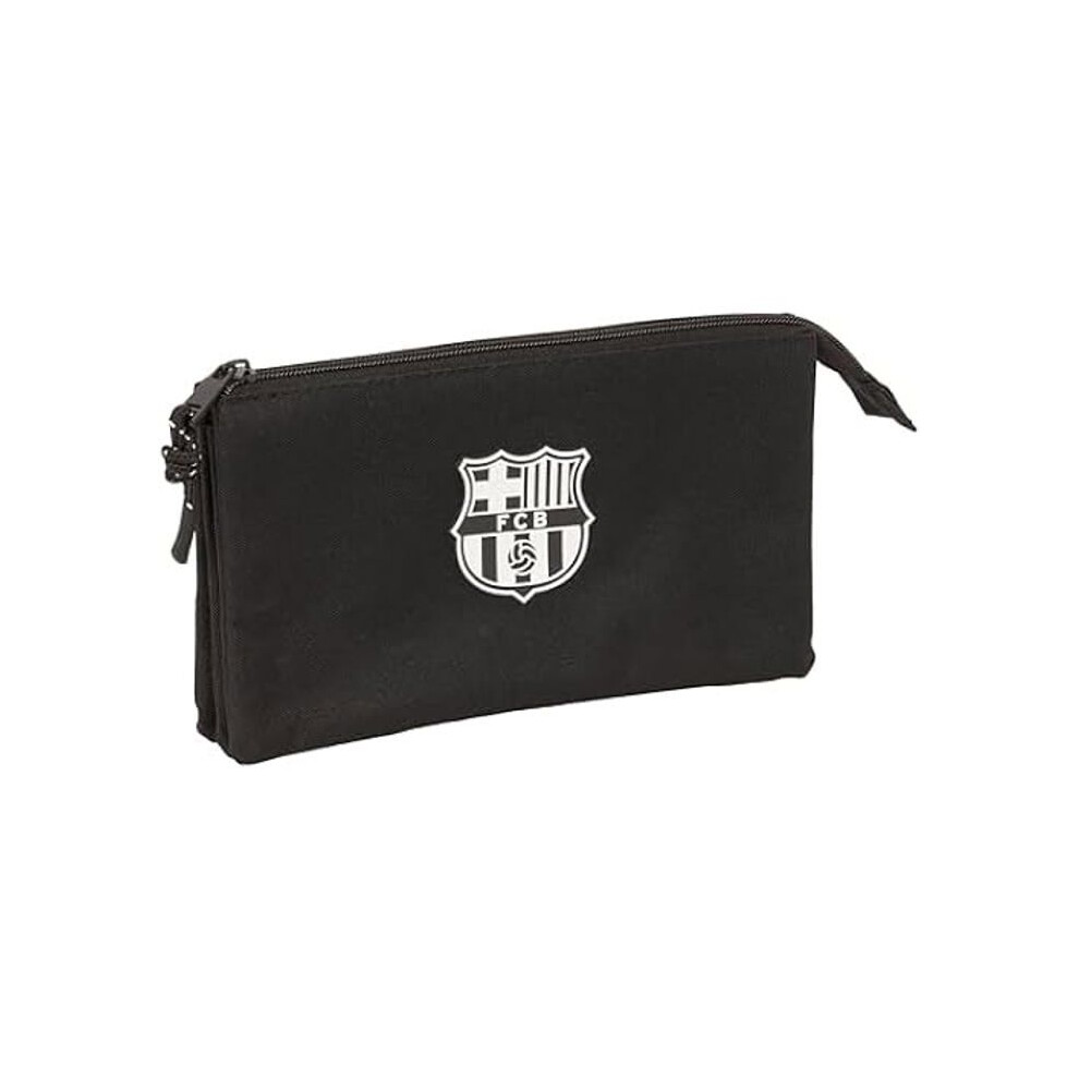 Safta Black Triple Pencil Case - F.c. Barcelona - Comfortable - Versatile