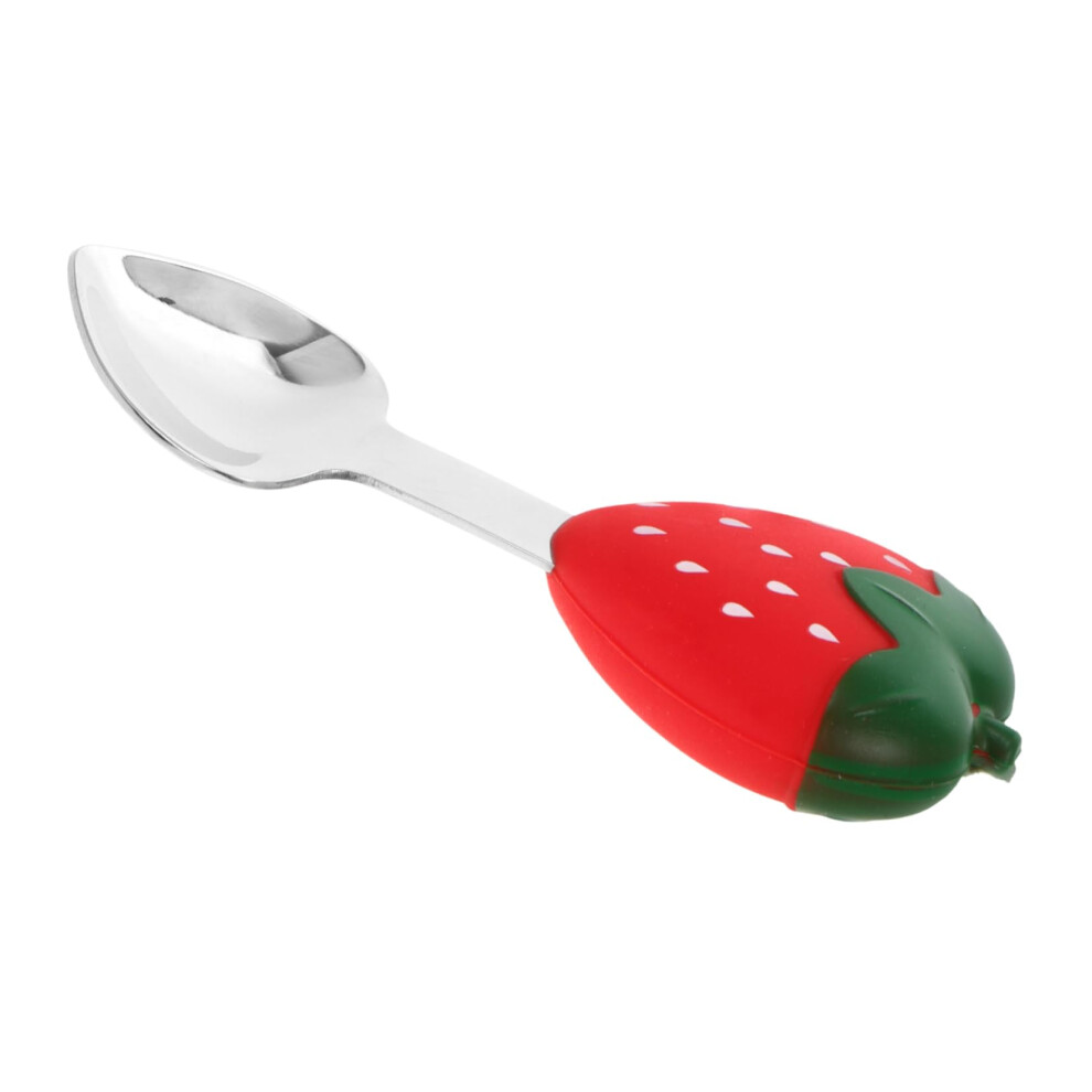 Training Spoon and Fork Set Food Safe Stainless Steel Cutlery with Ergonomic Silicone Handle for Independent Eating