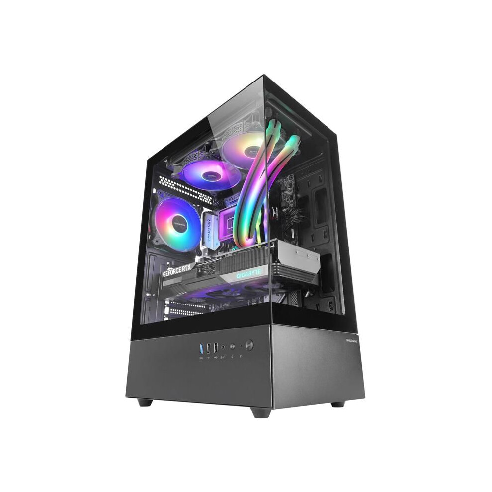Mars Gaming Mc-Xo, Atx Gaming Case, Continuous 90 Double Tempered Glass, 12Cm Frgb Fan, Sidecool Cooling System
