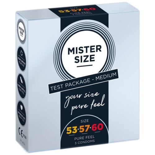 MISTER SIZE - SAMPLE PACK CONDOMS SIZE 53-57-60 MM (3 UNITS) 2