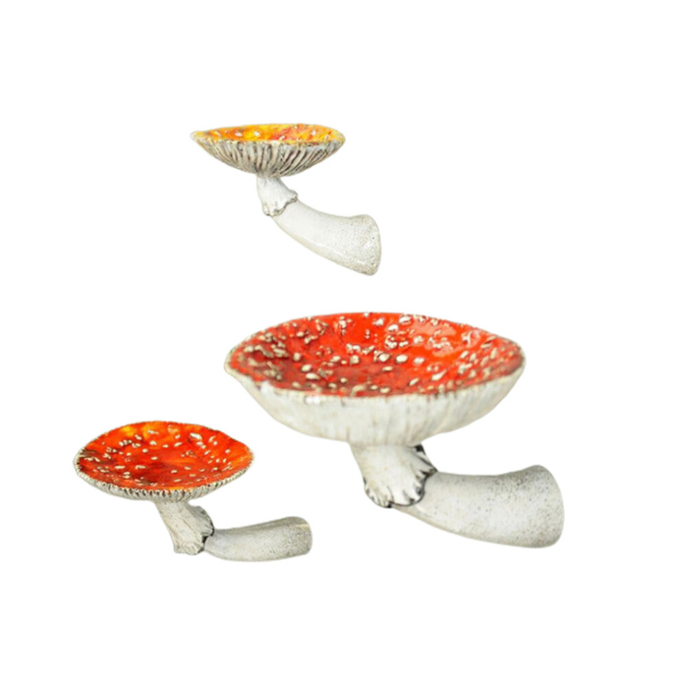 3Pcs Resin Mushroom Wall Shelf Whimsical Floating 8320539699127