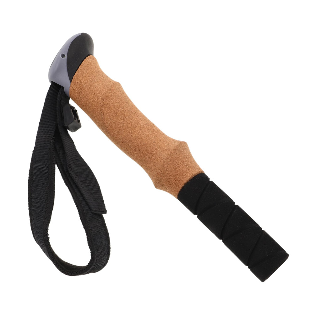 Ergonomic Cork Walking Stick Handles with Safety Wrist Strap Lightweight Grip Replacement for Hiking Canes and Ski Poles 23x5x4CM