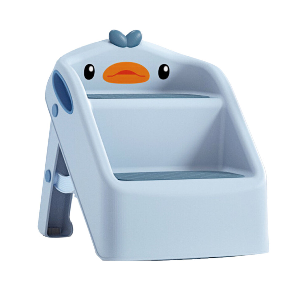 Foldable Toddler Step Stool Multifunctional Safe Blue