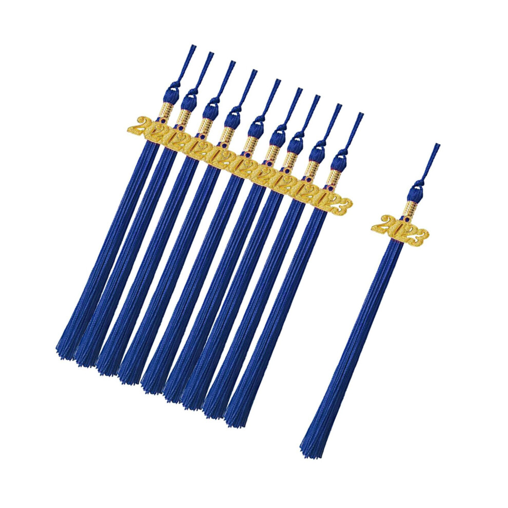 (Blue, 40cm) 10Pcs 2023 Graduation Cap Tassels Single Color 15 inch for Party-image-OPC-PK9NFH6-NEW