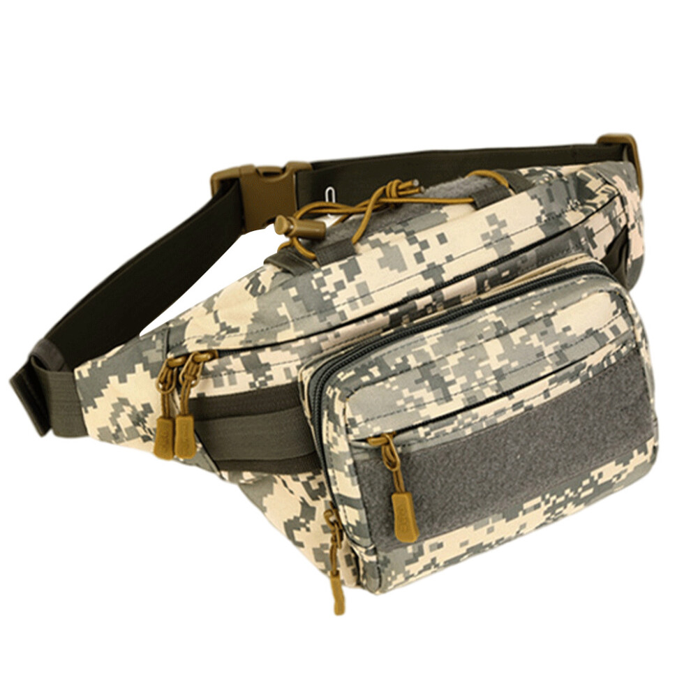 (Gray camouflage) Waist Bag with Buckle Adjustable Multi-pocket Chest Bags Fanny Pack-image-OPC-PK9NKCK-NEW