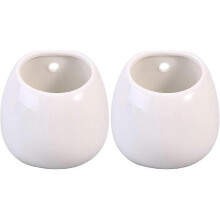 Ceramic Wall Plant Holder Ceramic Hanging Plant Holder Decorative Flower Display Vase Succulent Pots for Indoor Plants (white)2pcs