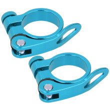Aluminium Fahrrad-Sattelklemmring 35 mm Schnellverschluss für 30,8/31,6 mm Sitzrohre Blau