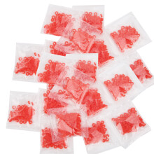 100 Stück Gummibaitbänder 4x2mm Rot für die Karpfenangelei Endmontage