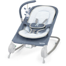 INGENUITY Wippe für Babys, Bauchmassage, Chambray, Weihnachtsgeschenk für Babys, ultra-kompakter Klappmechanismus mit Tragetasche