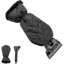 2 Pack Car Ice Scraper, Automatic Snow Brush Cleaning Shovel with Warm Waterproof Gloves for Vehicle Windshield Scraping Frost And Ice (black)
