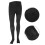 High Elastic Compression Stockings for Women, Open Toe, Black, M 9