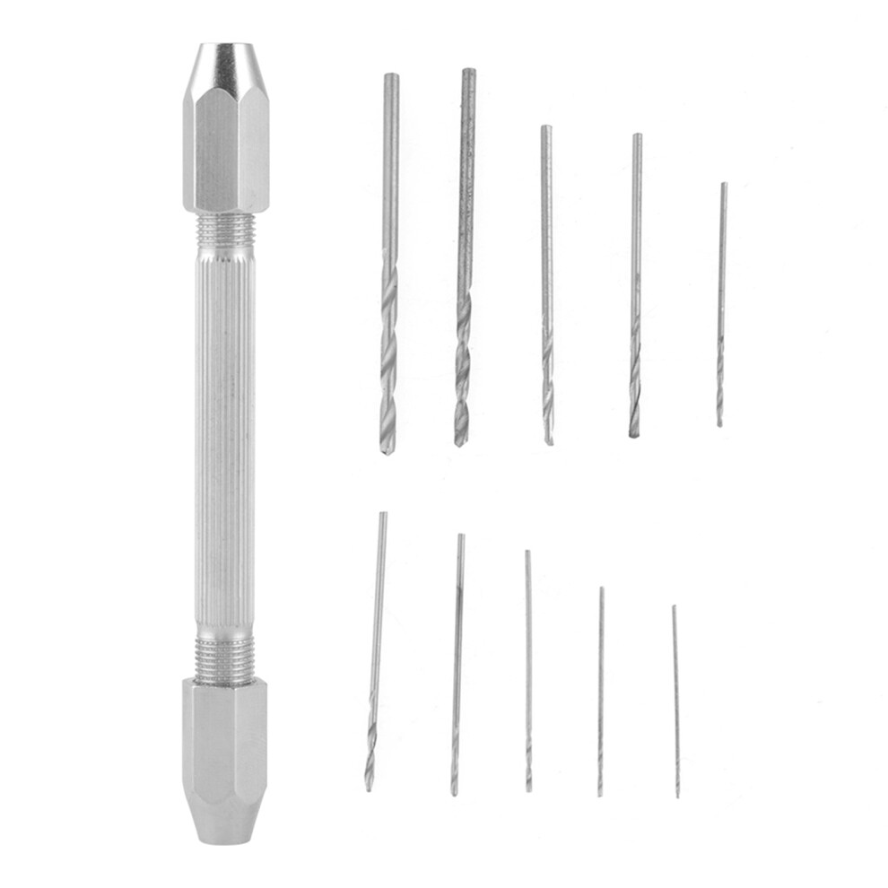 Double End Pin Vise Chuck 10 pcs Micro Twist Drill