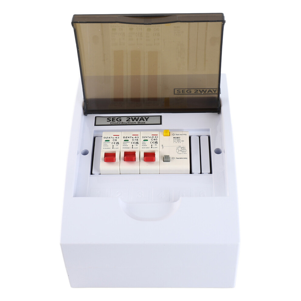 40A 30Ma Rcd + 2 Mcb Fuse Box For Garage 15X7.5x20cm 8111346156565