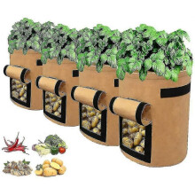 Perfect Planting Bag, 12 Liter Felt Bags  Tomato Planting Bag, (5 Pieces)