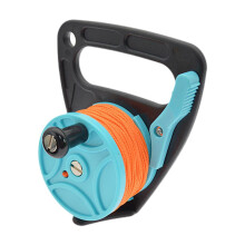 Scuba Dive Reel with Thumb Stopper and Handle, 150.9ft Blue Rope Finger Spool for Snorkeling and Cave Diving