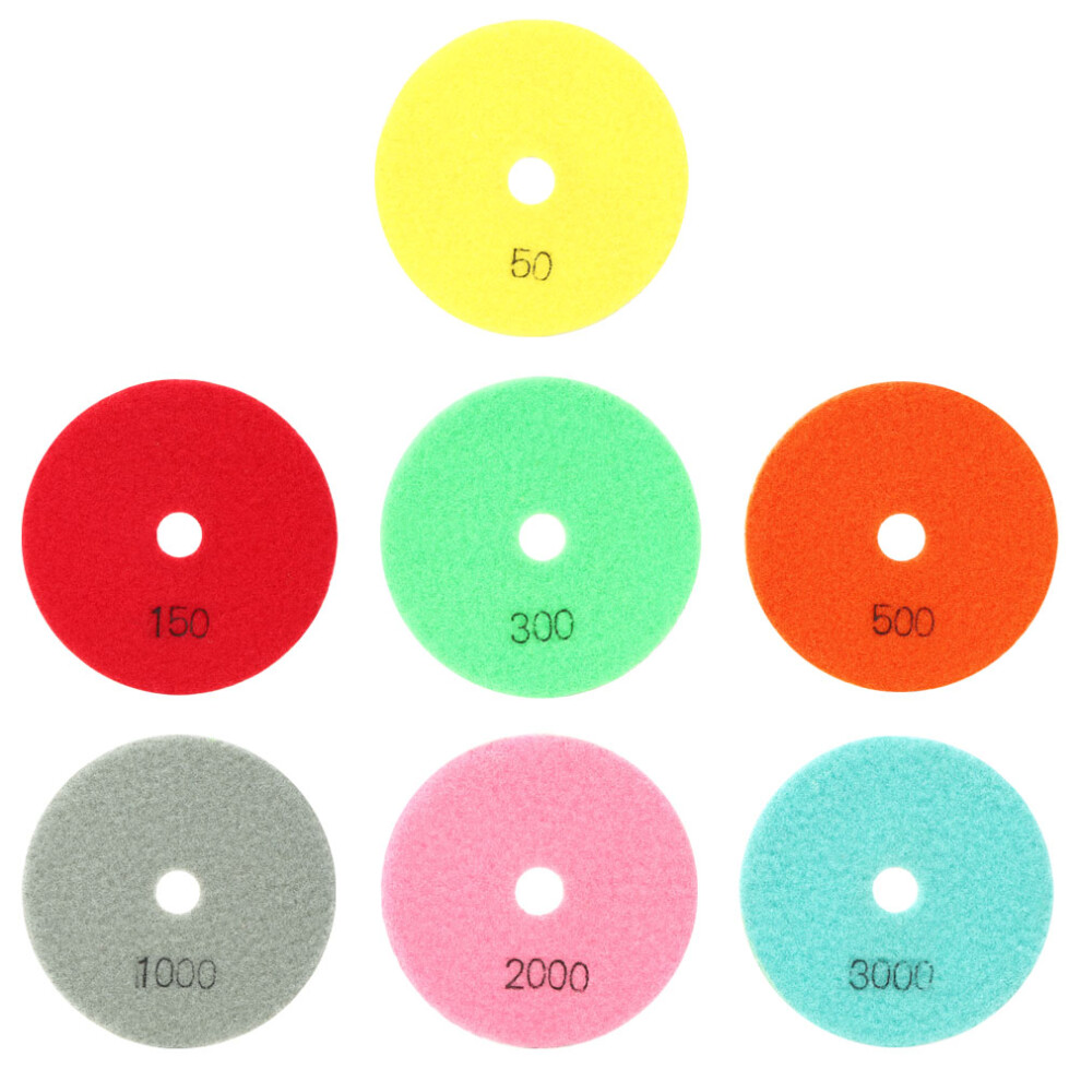 7Pcs Marble Resin Polishing Pad Soft Grinding Disc