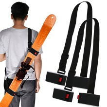 2Pcs Snowboard Shoulder Straps | Adjustable EVA Nylon Belt 110cm Black