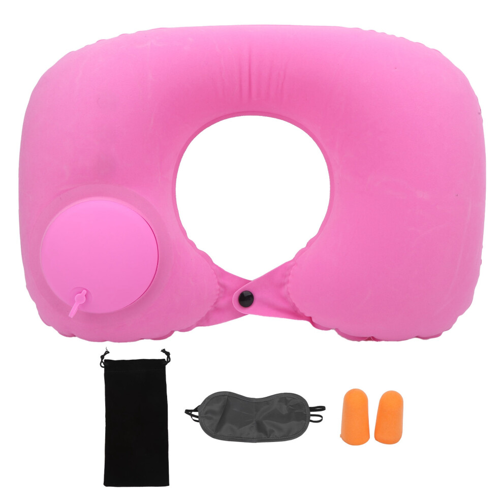 U Shape Pillow Press Inflatable Soft Head Rest Pink 8320539705392