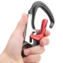 35KN Außenschulterkarabiner für Klettern – 140x73 mm, Schwarz, Metallbeschläge