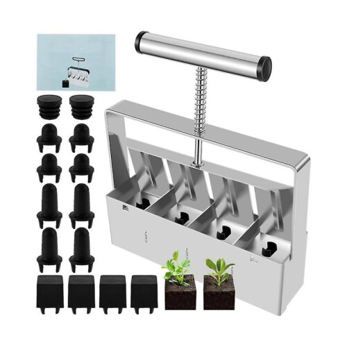 Handheld Seedling Raising Machine Manual Soil Block Maker Soil Stopper with Comfortable Handle 4-ho-yu