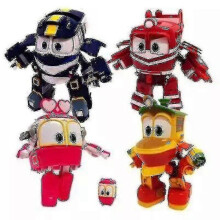 4pcs/set 8cm Robot Trains Transformation Kay Alf Dynamic Train Family Deformation Train Car Action Figure Toys Toys for Children