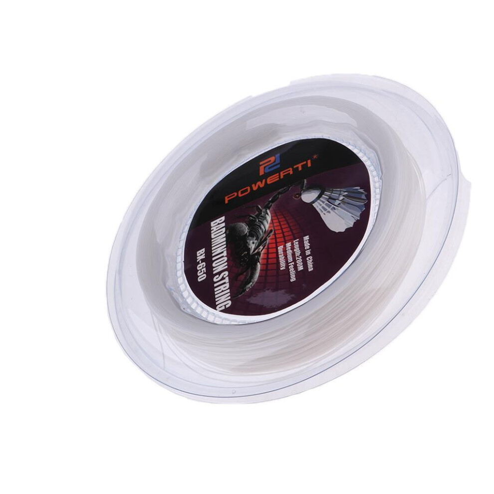 (, 200M) Long-Lasting Nylon Badminton Racket String Superior Flexibility White
