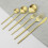 (Rainbow 2) 30pcs Matte Gold Cutlery Set Stainless Steel Dinnerware Knife Dessert Fork Spoon Dinner Silverware Kitchen Party Tableware Set 5