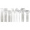 (Silver 2) 30pcs Matte Gold Cutlery Set Stainless Steel Dinnerware Knife Dessert Fork Spoon Dinner Silverware Kitchen Party Tableware Set 1