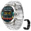 (Silver) Men's Bluetooth call smart watch full touch screen waterproof compatible with Android IOS 1