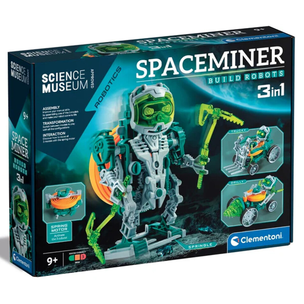 New Clementoni Science Museum Robotics: Space Miner 3-In-1 Robots Stem Toy Age 9+ 61414