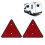 2Pcs Truck Red Reflector Waterproof Reflector with 10