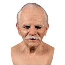 (C) Halloween Cosplay Bald Old Man Mask
