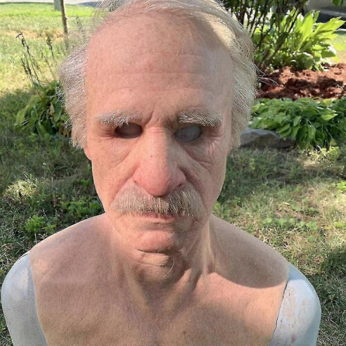 (A) Halloween Cosplay Bald Old Man Mask