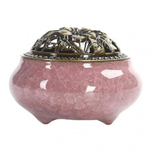 (Purple)Ceramic Incense-Burner Retro Incense Holder for Sticks Coils Incense Home Ornaments Incense Seats