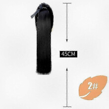 long straight synthetic hair wig ponytail extension for women black braided clip in hairpiece