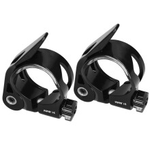 2 Stück Aluminiumlegierung Fahrrad-Sattelstützklammer 31,8 mm Schwarz Schnellverschluss