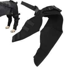 Verstellbares Kniebandage M Schwarz für die Hinterbeine von Hunden zur Genesung HJ25